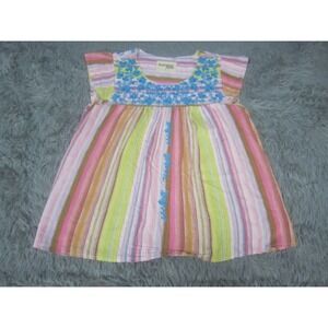 Savanna Jane Embroidered Sleeveless Top Small Casual Bohemian Colorful Scoop Nec